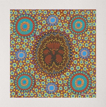 Bulurru Aboriginal Art Canvas Print Unstretched - Echidna By Kathleen Buzzacott