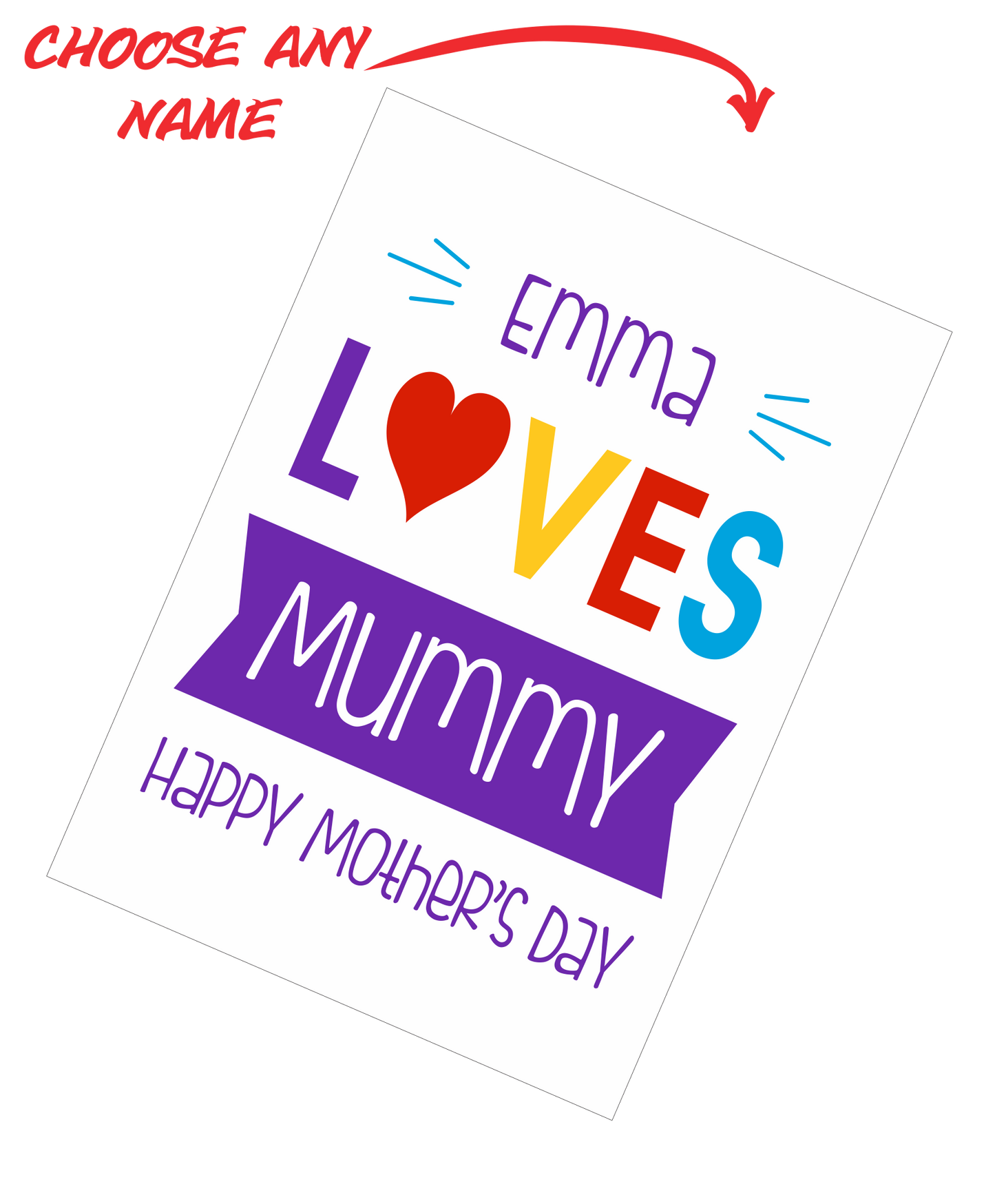Personalised Mother's Day Teatowel - Insert Name Loves Mummy Happy Mother's Day FDG03-03-20001 - fair-dinkum-gifts