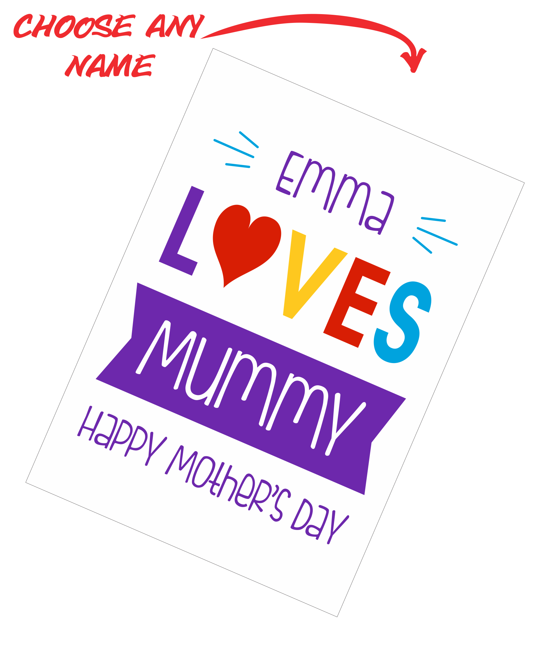Personalised Mother's Day Teatowel - Insert Name Loves Mummy Happy Mother's Day FDG03-03-20001 - fair-dinkum-gifts