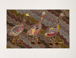 Bulurru Aboriginal Art Canvas Print Unstretched - Emu Dreaming By Lorni Hyland