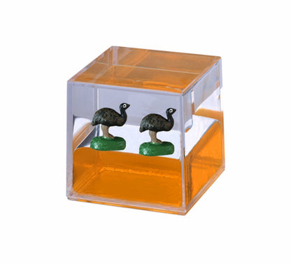 Oily Water Cubes Aussie Gifts Souvenirs Paperweights Coloured Liquid with Floaters - fair-dinkum-gifts