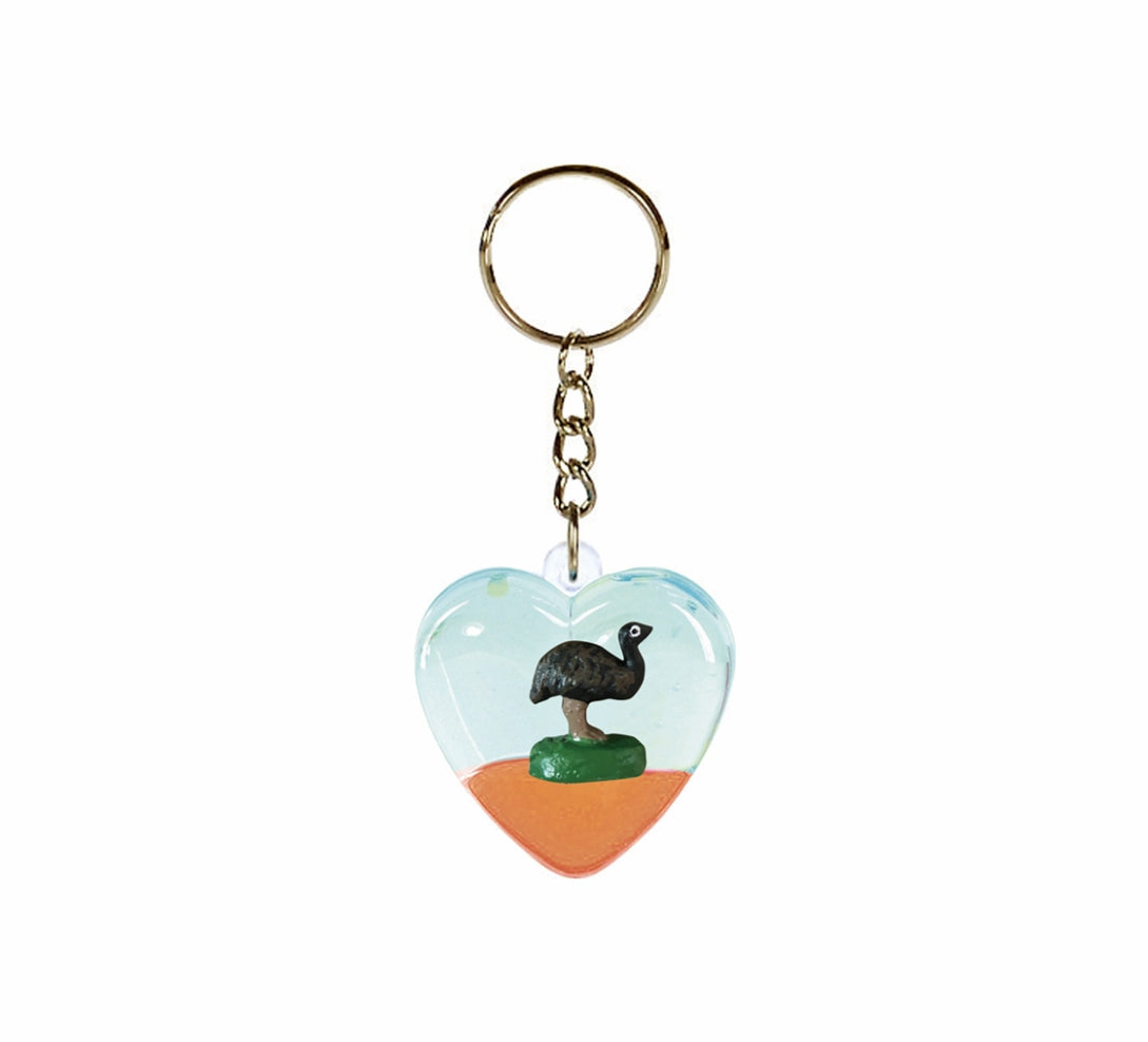 Oily Heart Key Rings Aussie Gifts Souvenirs Coloured Liquid with Floaters Love Heart Keyrings - fair-dinkum-gifts
