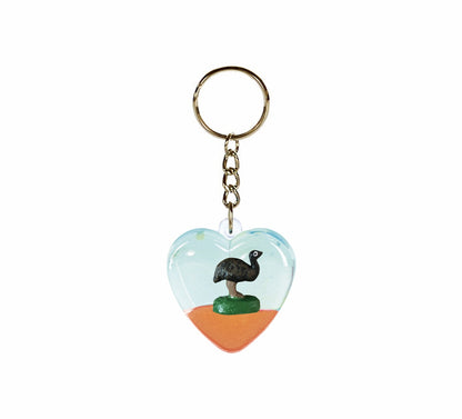 Oily Heart Key Rings Aussie Gifts Souvenirs Coloured Liquid with Floaters Love Heart Keyrings - fair-dinkum-gifts