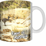 EMU AND EMU CHICKS Mug Cup 300ml Gift Native Aussie Australia Animal Wildlife Emus Birds - fair-dinkum-gifts