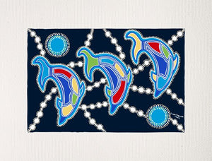 Bulurru Aboriginal Art Canvas Print Unstretched - Family Of Man By Lorni Hyland