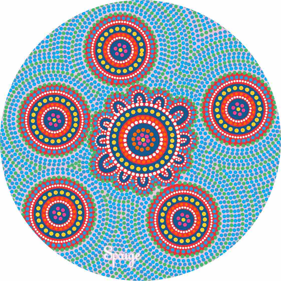 Aboriginal Ceramic Coasters - Set of 4