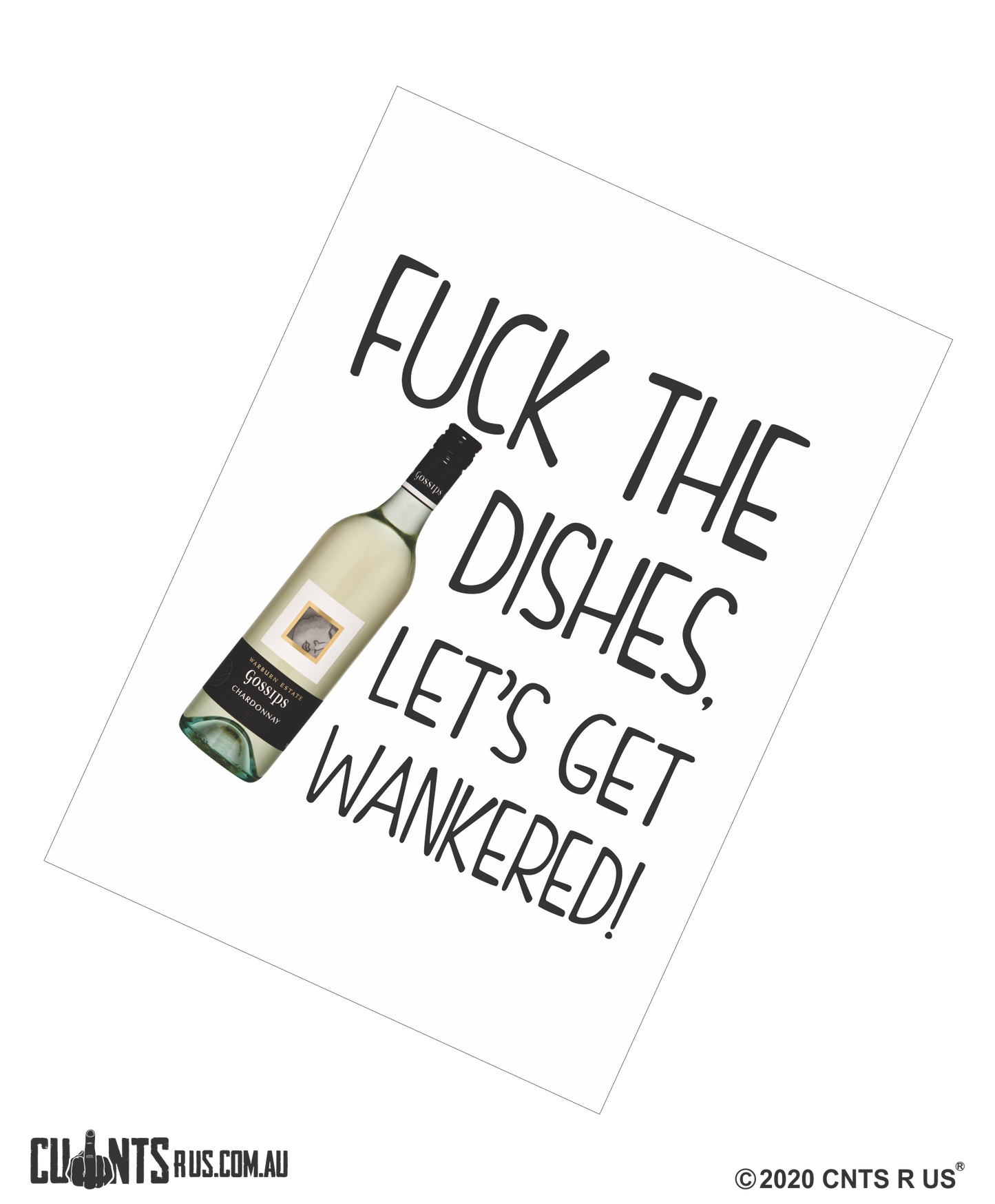 Fuck The Dishes Let's Get Wankered Cotton Teatowel CRU03-03-14006 - Fair Dinkum Gifts