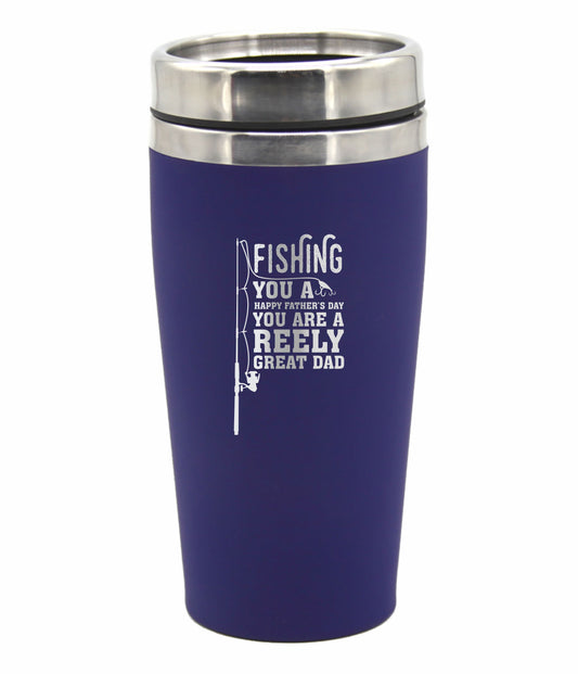 Fathers Day Travel Mugs Coffee Flask Gift Fishing You Are A Reely Great Dad - fair-dinkum-gifts