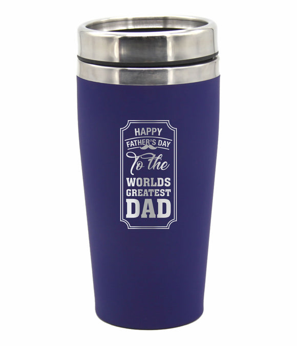 Fathers Day Travel Mug Happy Fathers Day The World's Greatest Dad Coffee Flask - fair-dinkum-gifts