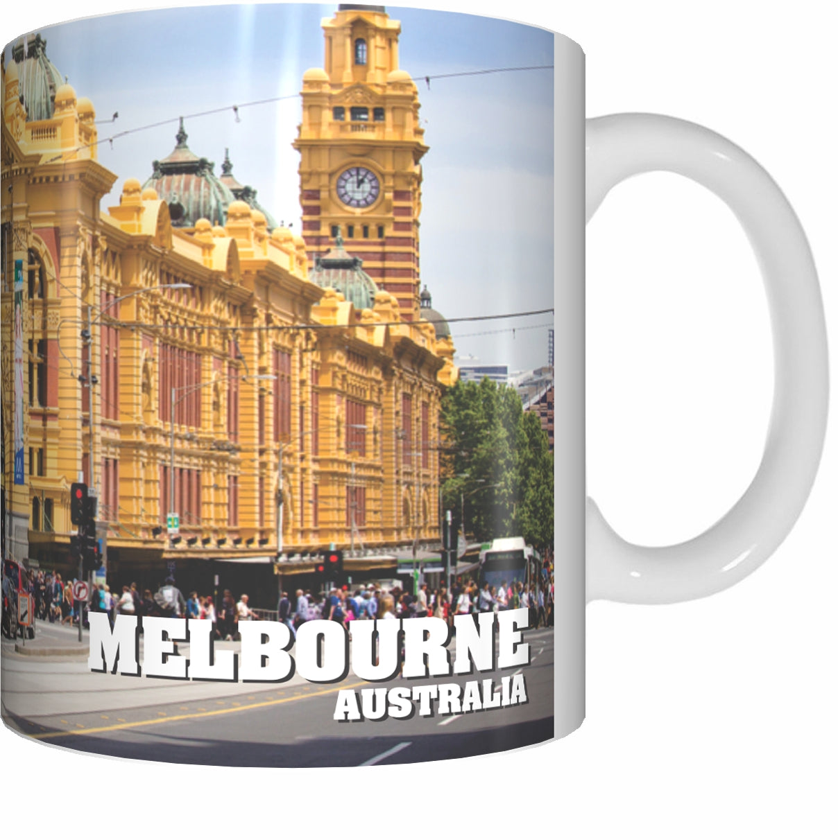 FLINDERS STREET Mug Cup 300ml Gift Aussie Australia Station Trains Melbourne - fair-dinkum-gifts