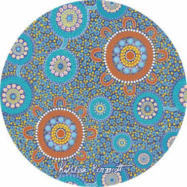 Cork Round Coaster Set with Aboriginal Designs