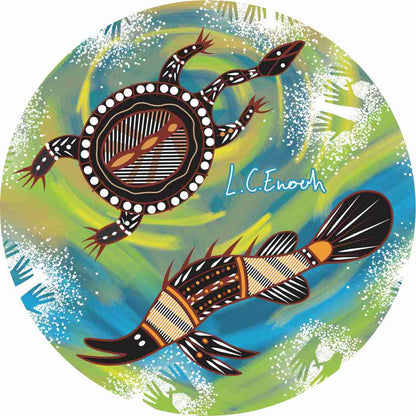 Aboriginal Ceramic Coasters - Set of 4
