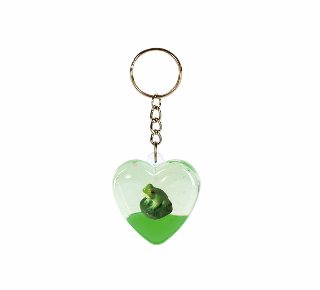 Oily Heart Key Rings Aussie Gifts Souvenirs Coloured Liquid with Floaters Love Heart Keyrings - fair-dinkum-gifts