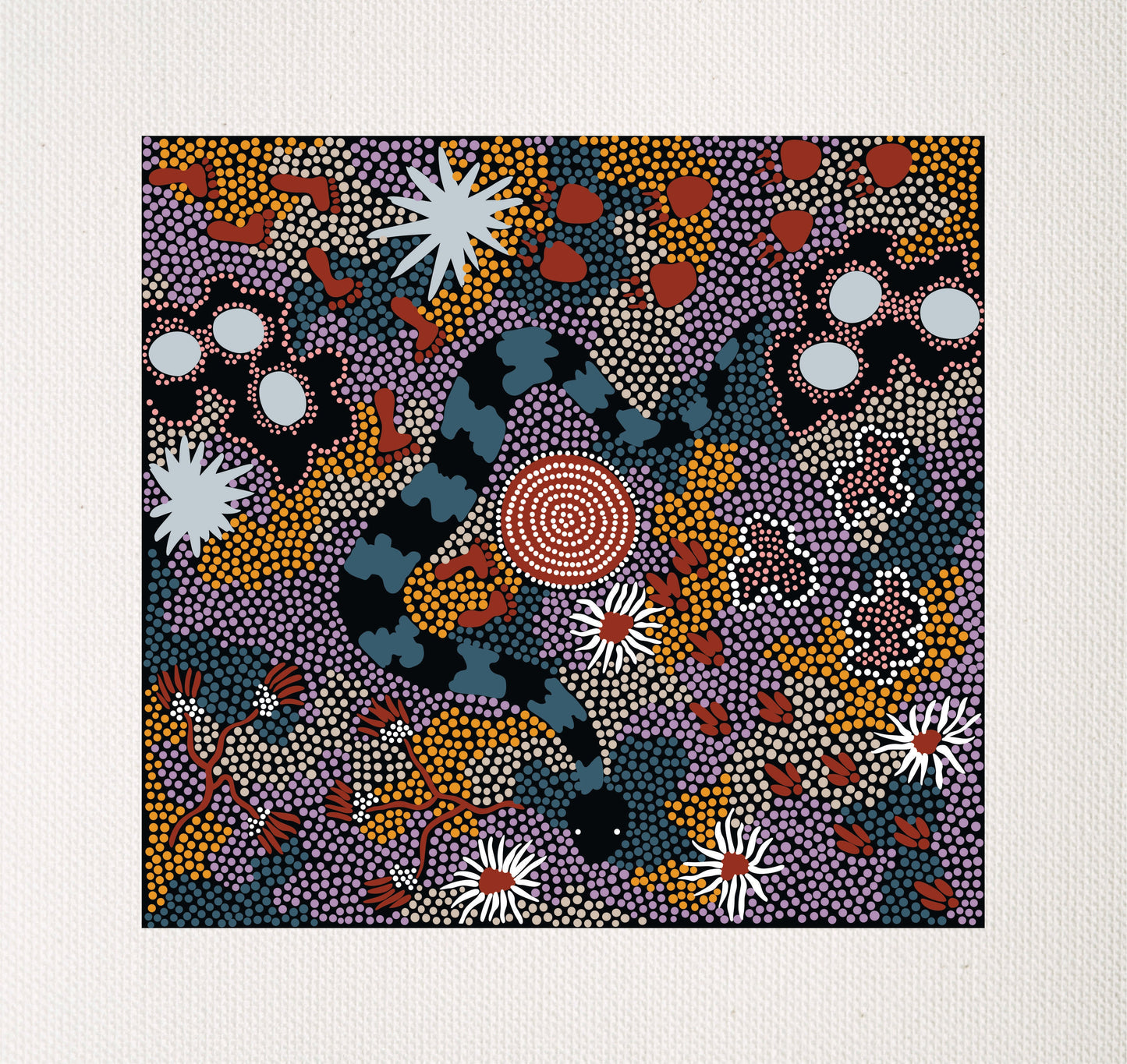 Bulurru Aboriginal Art Canvas Print  Unstretched - From The Bush By Gabriella Possum