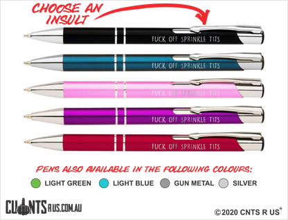 Fuck Off Sprinkle Tits Metal Laser Engraved Pens - CRU10-PG14-13003