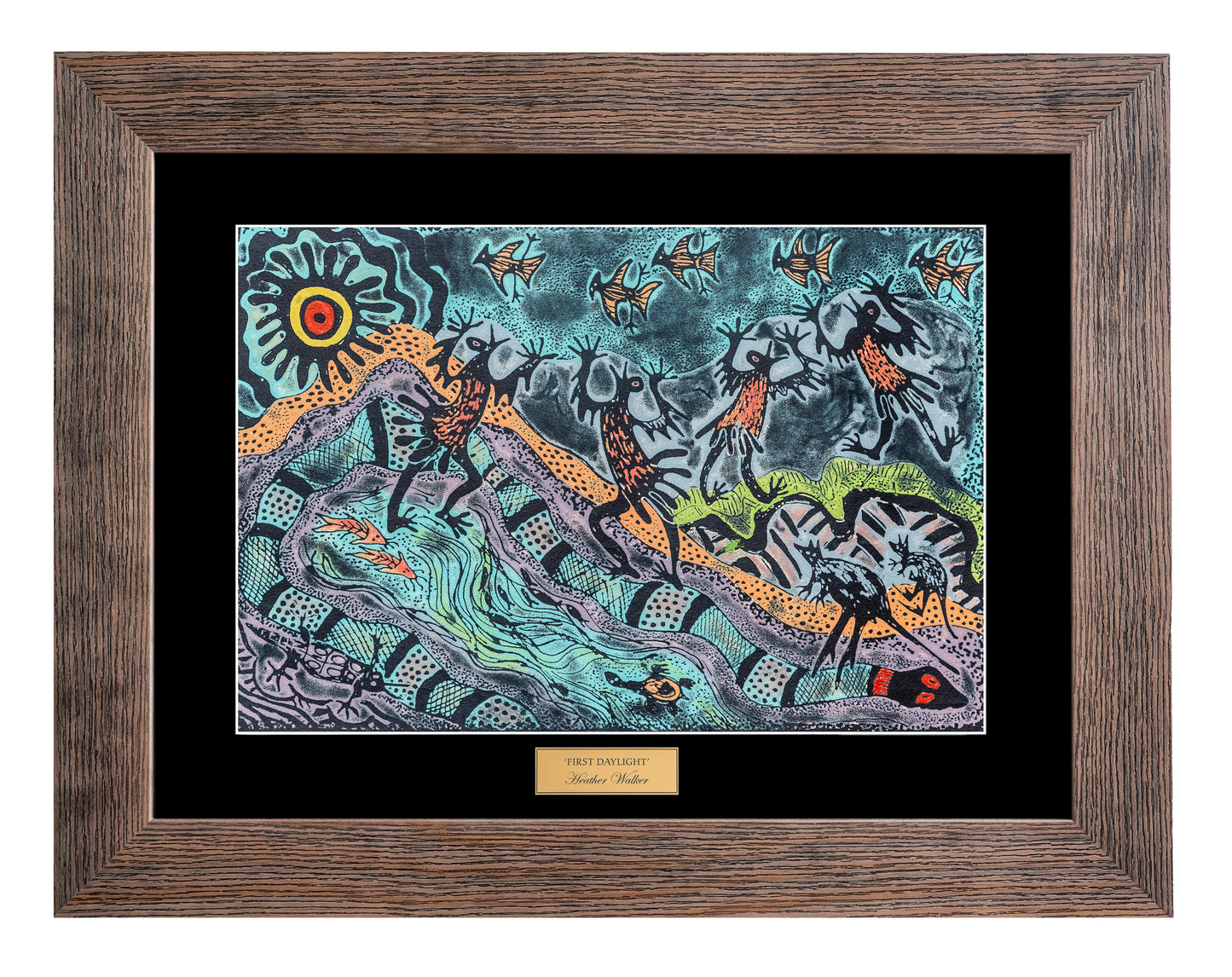 Bulurru Aboriginal Art Canvas Print  Unstretched - First Daylight By Heather Walker