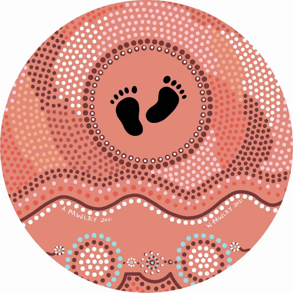 Aboriginal Ceramic Coasters - Set of 4