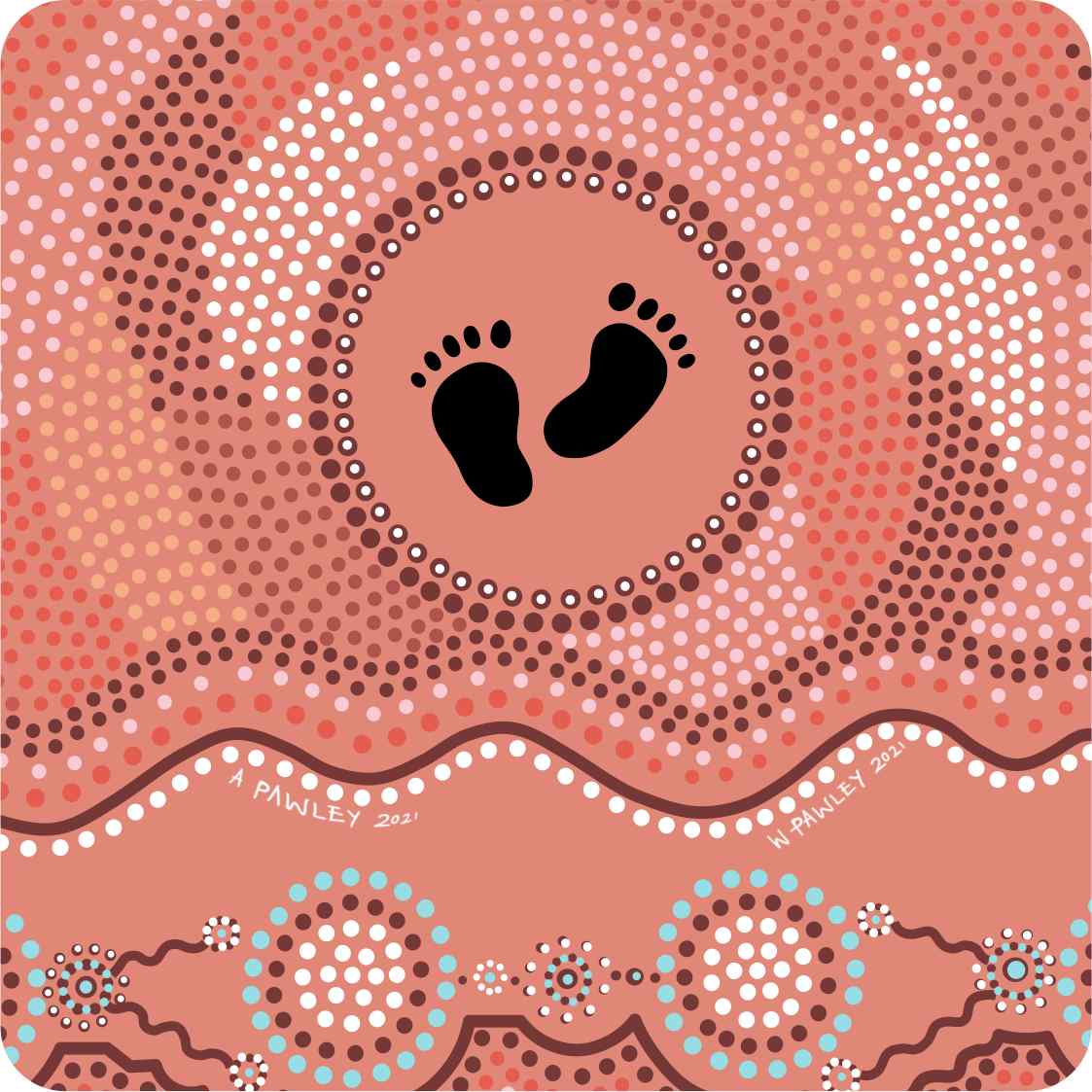 Aboriginal Ceramic Coasters - Set of 4