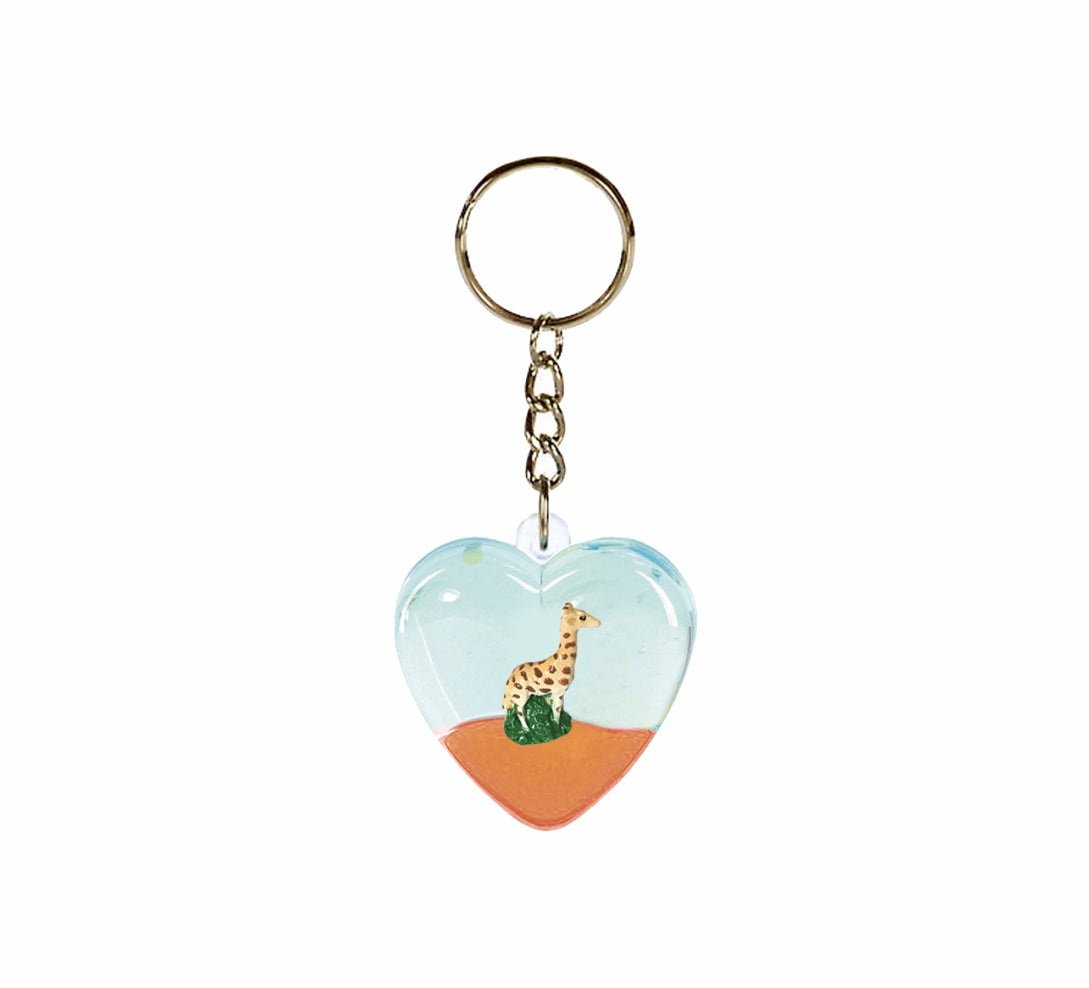 Oily Heart Key Rings Aussie Gifts Souvenirs Coloured Liquid with Floaters Love Heart Keyrings - fair-dinkum-gifts