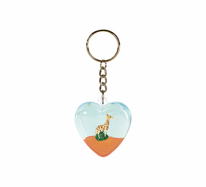Oily Heart Key Rings Aussie Gifts Souvenirs Coloured Liquid with Floaters Love Heart Keyrings - fair-dinkum-gifts