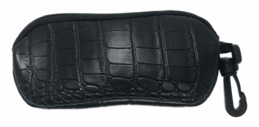 Croc Skin Glasses Case Neoprene w/Belt Clip Mens Womens Unisex Crocodile - Black Red Brown Green - fair-dinkum-gifts