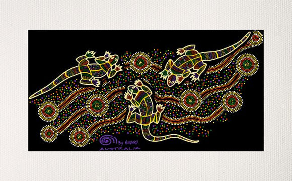 Bulurru Aboriginal Art Canvas Print Unstretched - Vikkiland Goanna