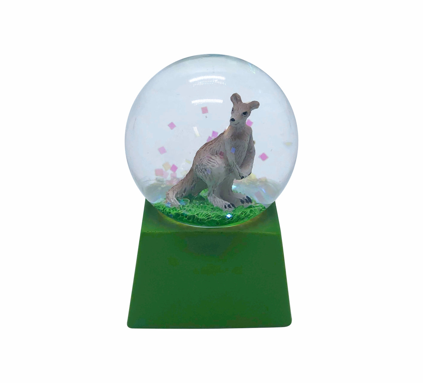 Waterball Glass Square Base 45mm Glitter Globe Aussie Gifts Souvenirs Australian Animals - fair-dinkum-gifts