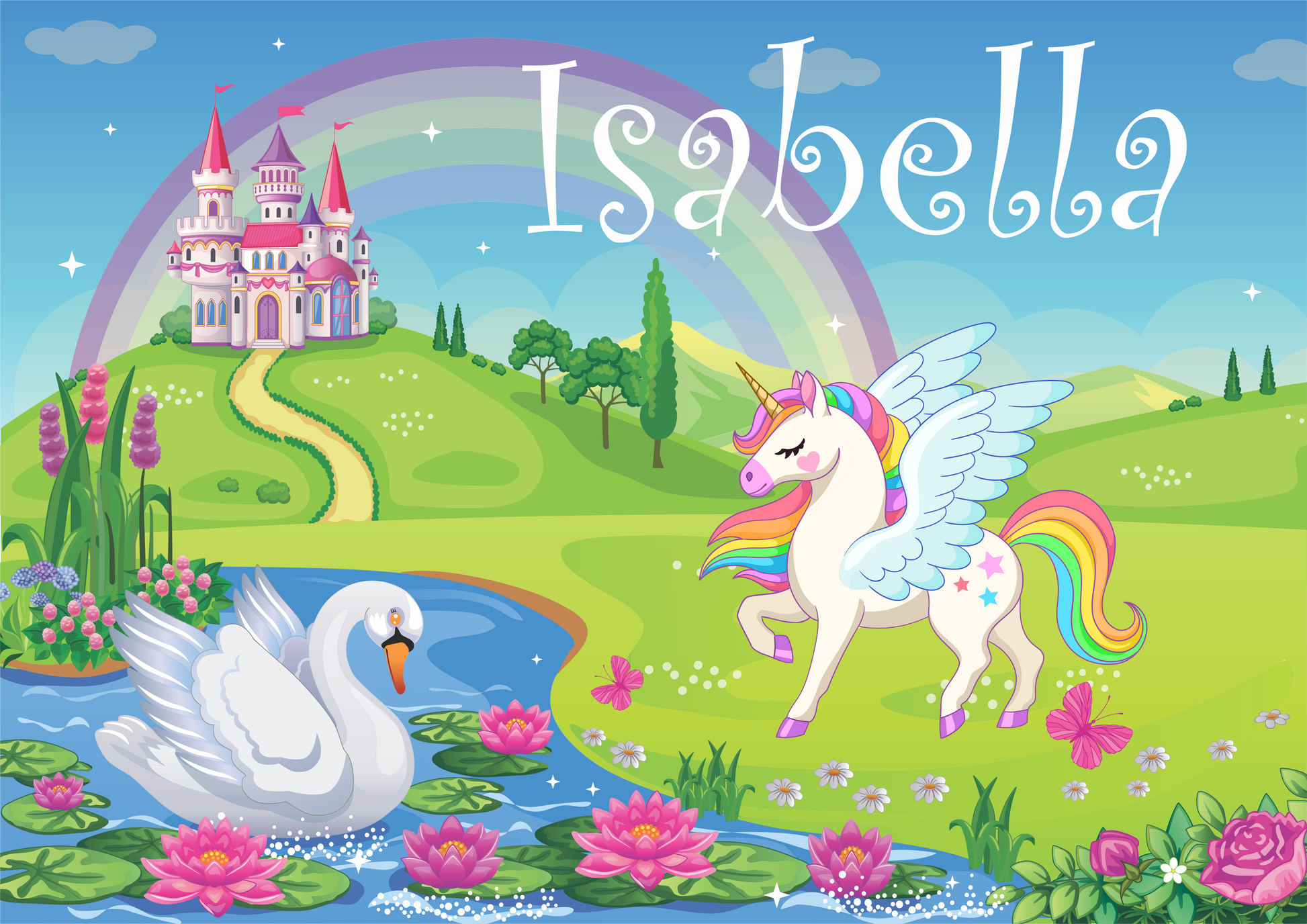 Kids Personalised Magical Pegasus Placemat FDG26-22-24000 - fair-dinkum-gifts