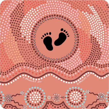 Cork Square Coaster Set with Aboriginal Designs