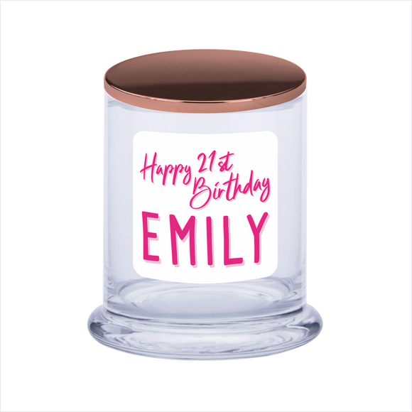 Personalised Happy Birthday Soy Scented Candle Birthday Gift Customised Age Name - fair-dinkum-gifts