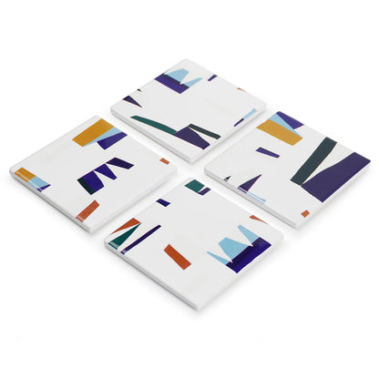 Ceramic Coasters Abstract Artistic Shapes | Set of 4