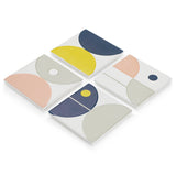 Ceramic Coasters Abstract Semicircles | Set of 4