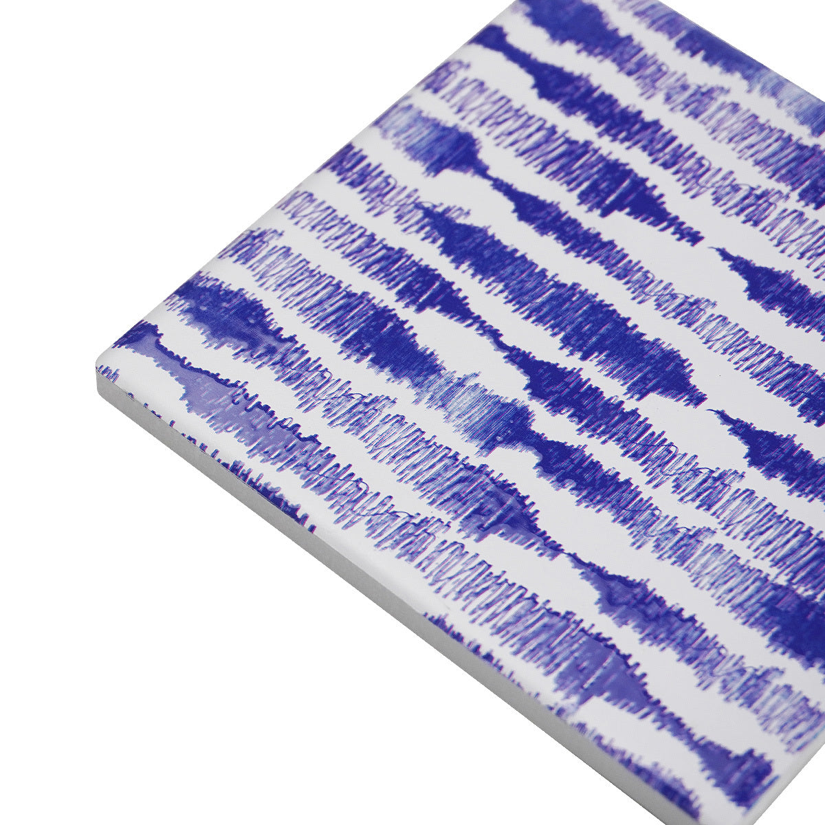 Ceramic Coasters Hand Drawn Thick Lines Blue