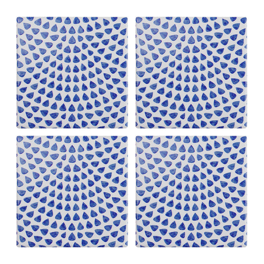 Ceramic Coasters Drops Blue