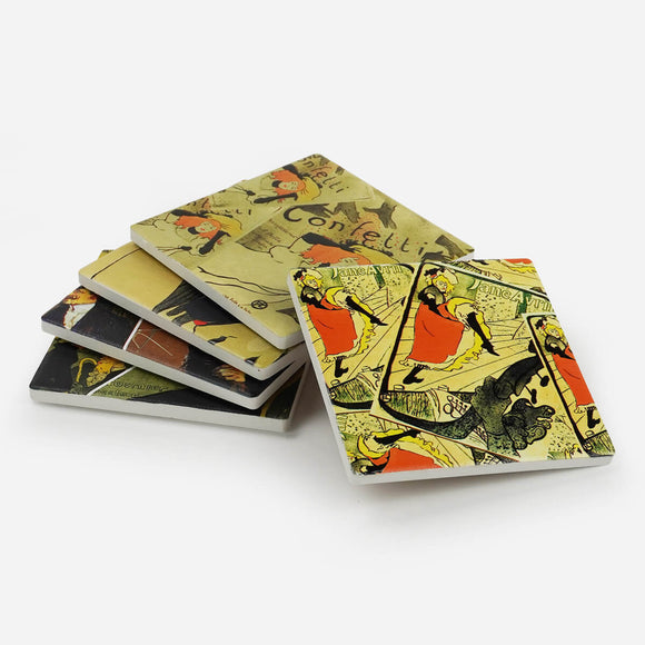 Ceramic Coasters Toulouse Lautrec | Set of 4