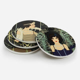 Ceramic Coasters Flapper Girls | Set of 4