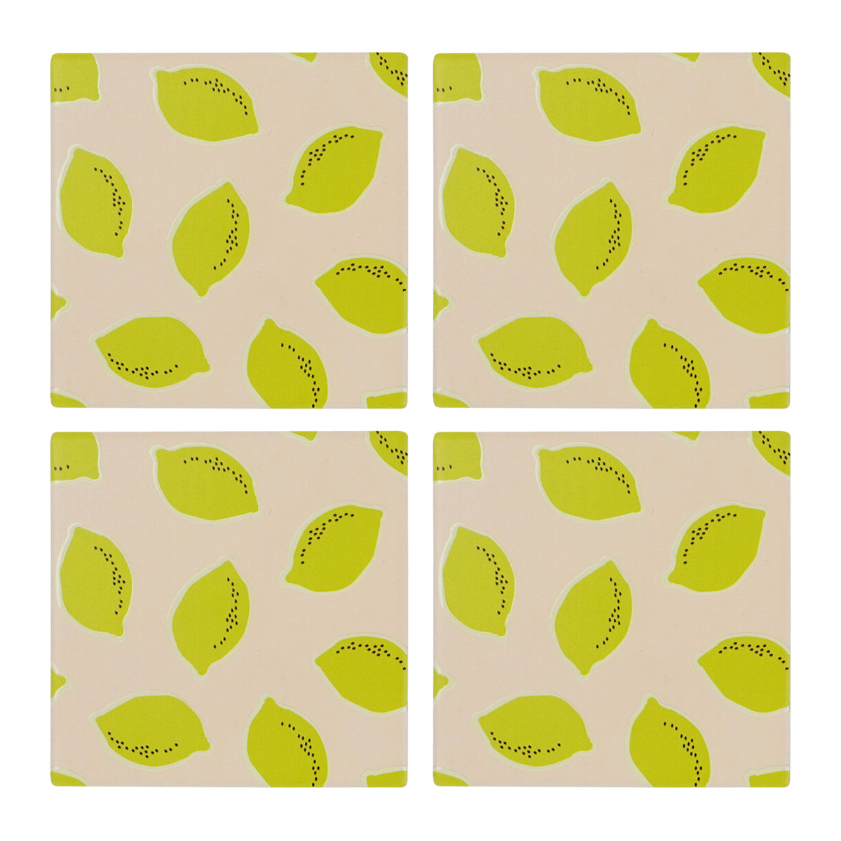 Ceramic Coasters Lemons - Set of 4