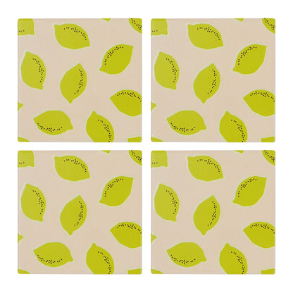 Ceramic Coasters Lemons - Set of 4