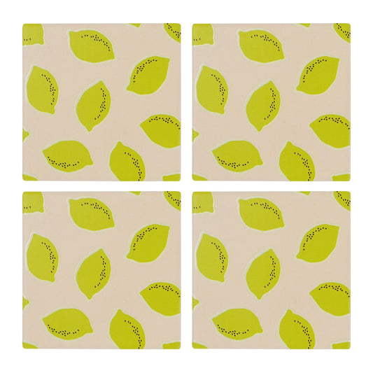 Ceramic Coasters Lemons - Set of 4