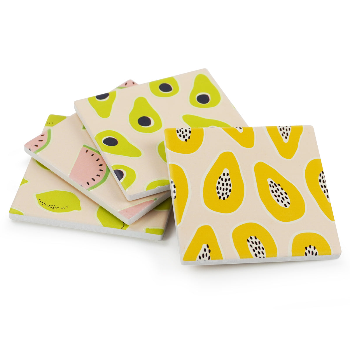 Ceramic Coasters Fruit Mix