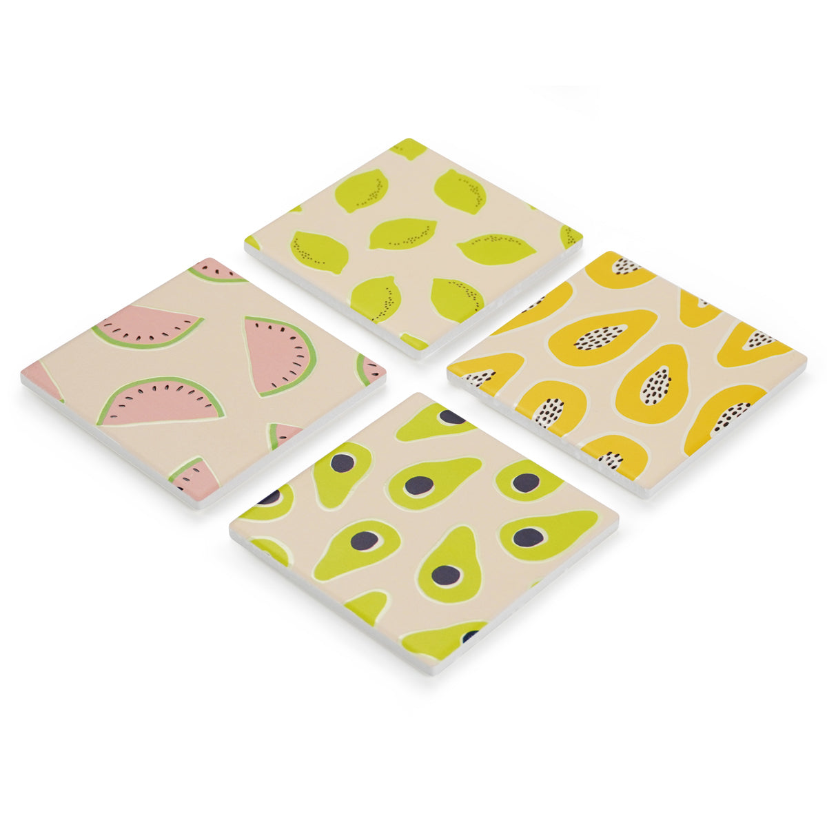 Ceramic Coasters Fruit Mix