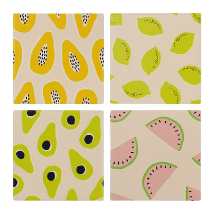 Ceramic Coasters Fruit Mix