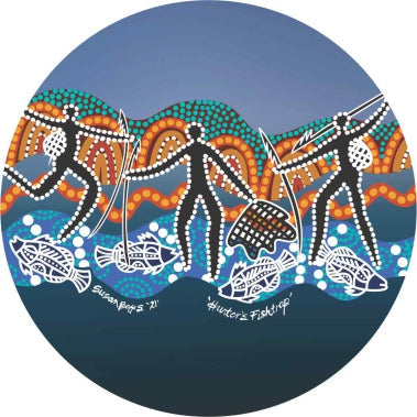 Cork Round Coaster Set with Aboriginal Designs