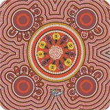 Cork Square Coaster Set with Aboriginal Designs