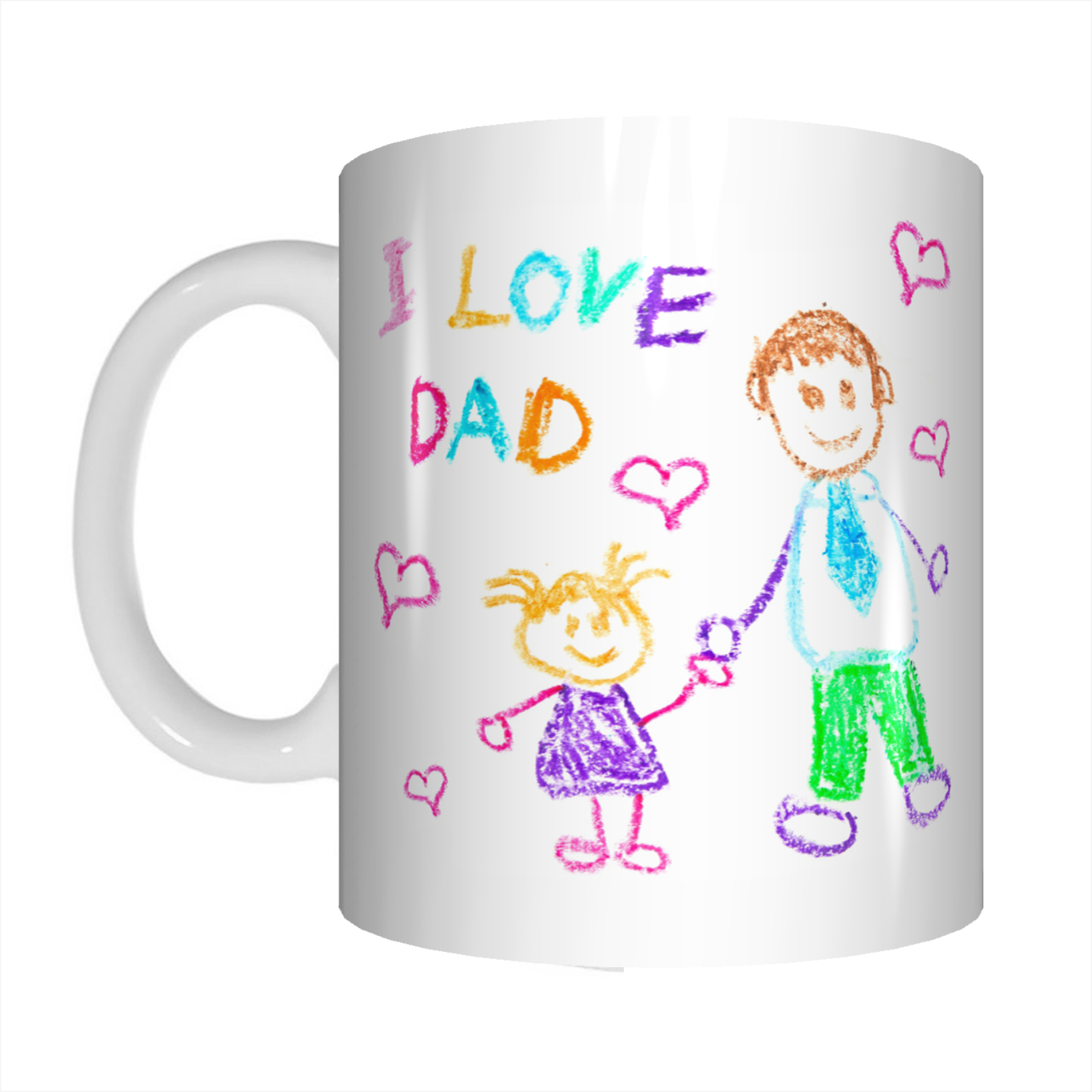 I Love Dad Crayon Drawing Coffee Mug Gift For Father's Day FDG07-92-26031 - fair-dinkum-gifts