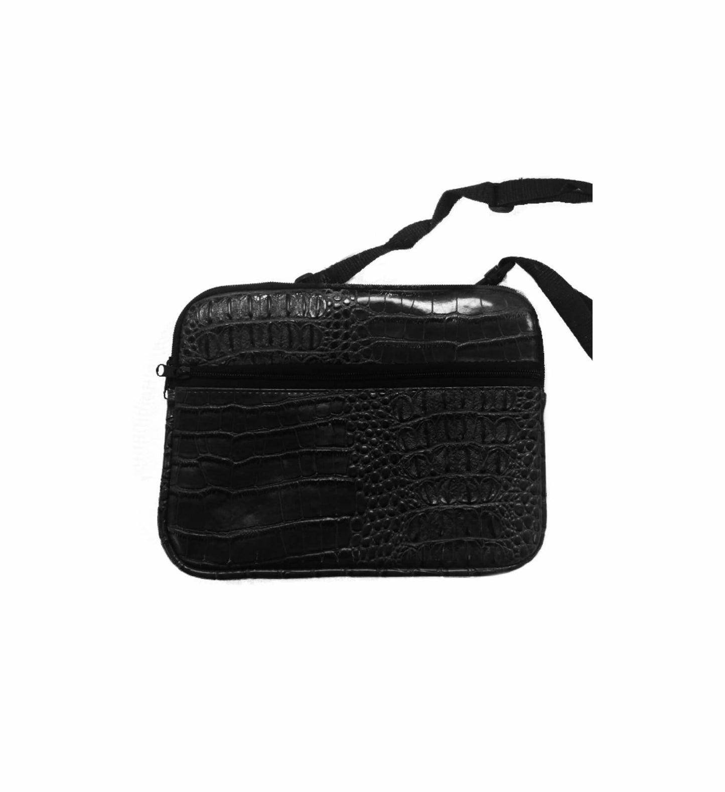 Croc Skin Ipad Sleeve Pouch with Pocket and Strap Crocodile Neoprene - Black Red Brown Green - fair-dinkum-gifts