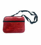 Croc Skin Ipad Sleeve Pouch with Pocket and Strap Crocodile Neoprene - Black Red Brown Green - fair-dinkum-gifts