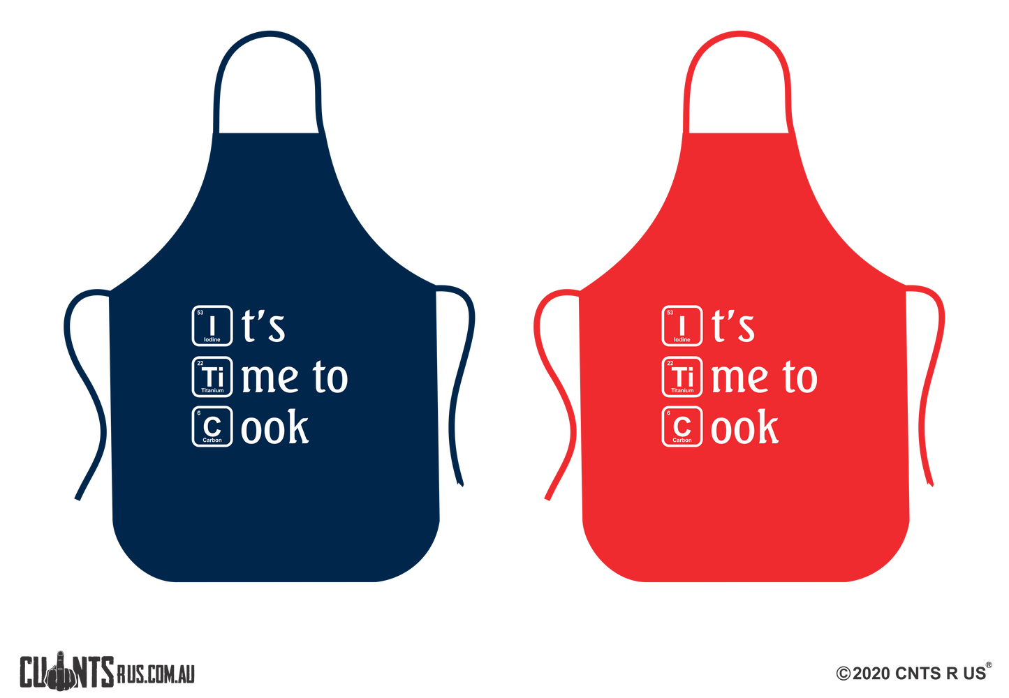 It's Time To Cook Apron - Choose From Red or Navy Blue CRU06-01-28007 - fair-dinkum-gifts