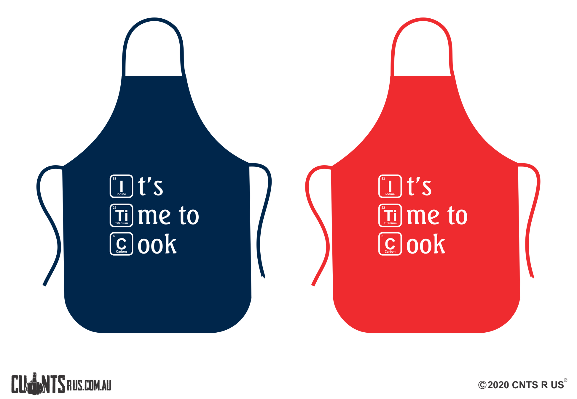 It's Time To Cook Apron - Choose From Red or Navy Blue CRU06-01-28007 - fair-dinkum-gifts