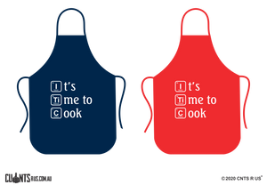 It's Time To Cook Apron - Choose From Red or Navy Blue CRU06-01-28007 - fair-dinkum-gifts